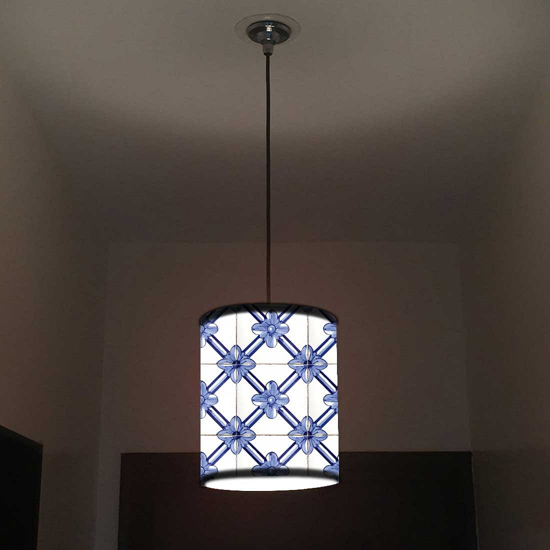Ceiling Hanging Pendant Lamp Shade - Portuguese Checks - Image 2
