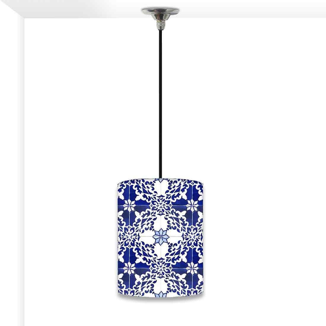 Ceiling Hanging Pendant Lamp Shade - Floral Azulejos