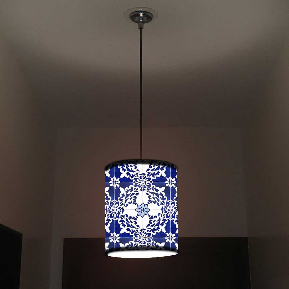 Ceiling Hanging Pendant Lamp Shade - Floral Azulejos - Image 2