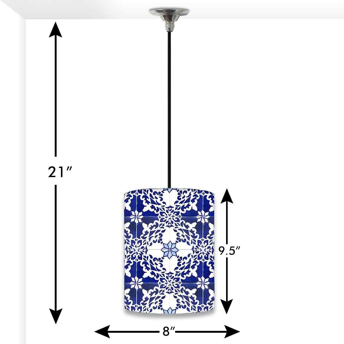 Ceiling Hanging Pendant Lamp Shade - Floral Azulejos - Image 3