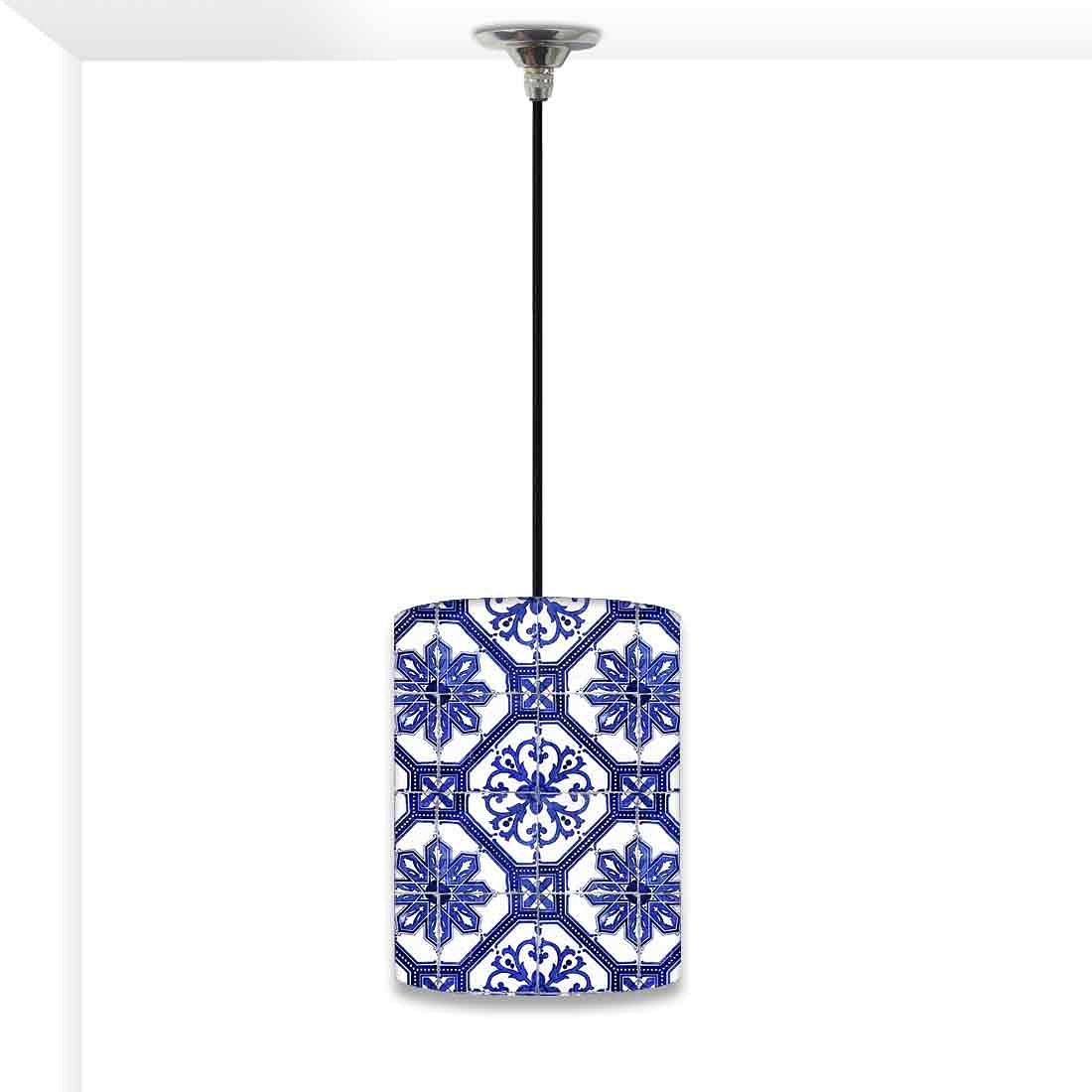 Ceiling Hanging Pendant Lamp Shade - Floral Tiles Pattern