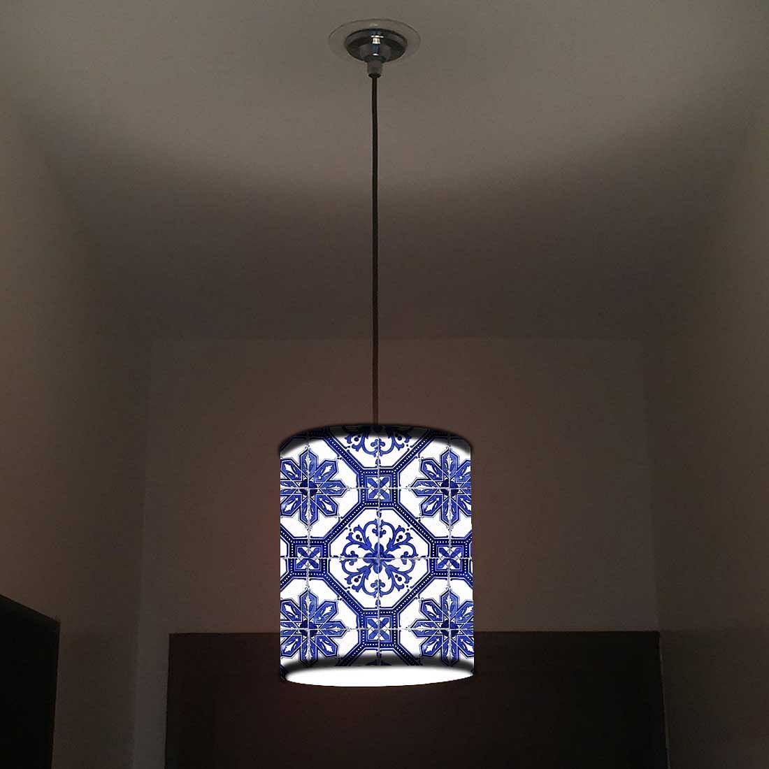 Ceiling Hanging Pendant Lamp Shade - Floral Tiles Pattern - Image 2