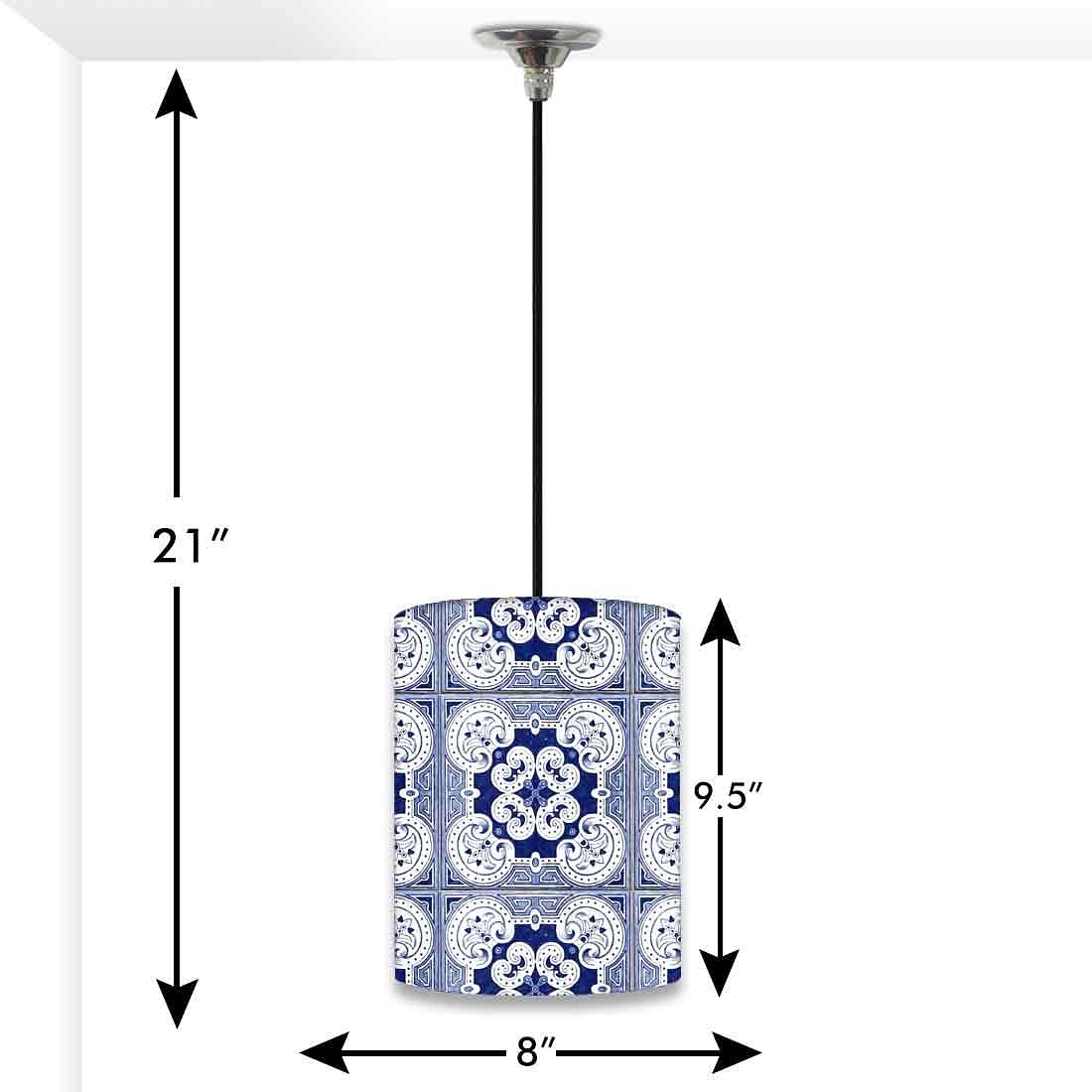 Ceiling Hanging Pendant Lamp Shade - Floral Spanish Tiles Effect - Image 3