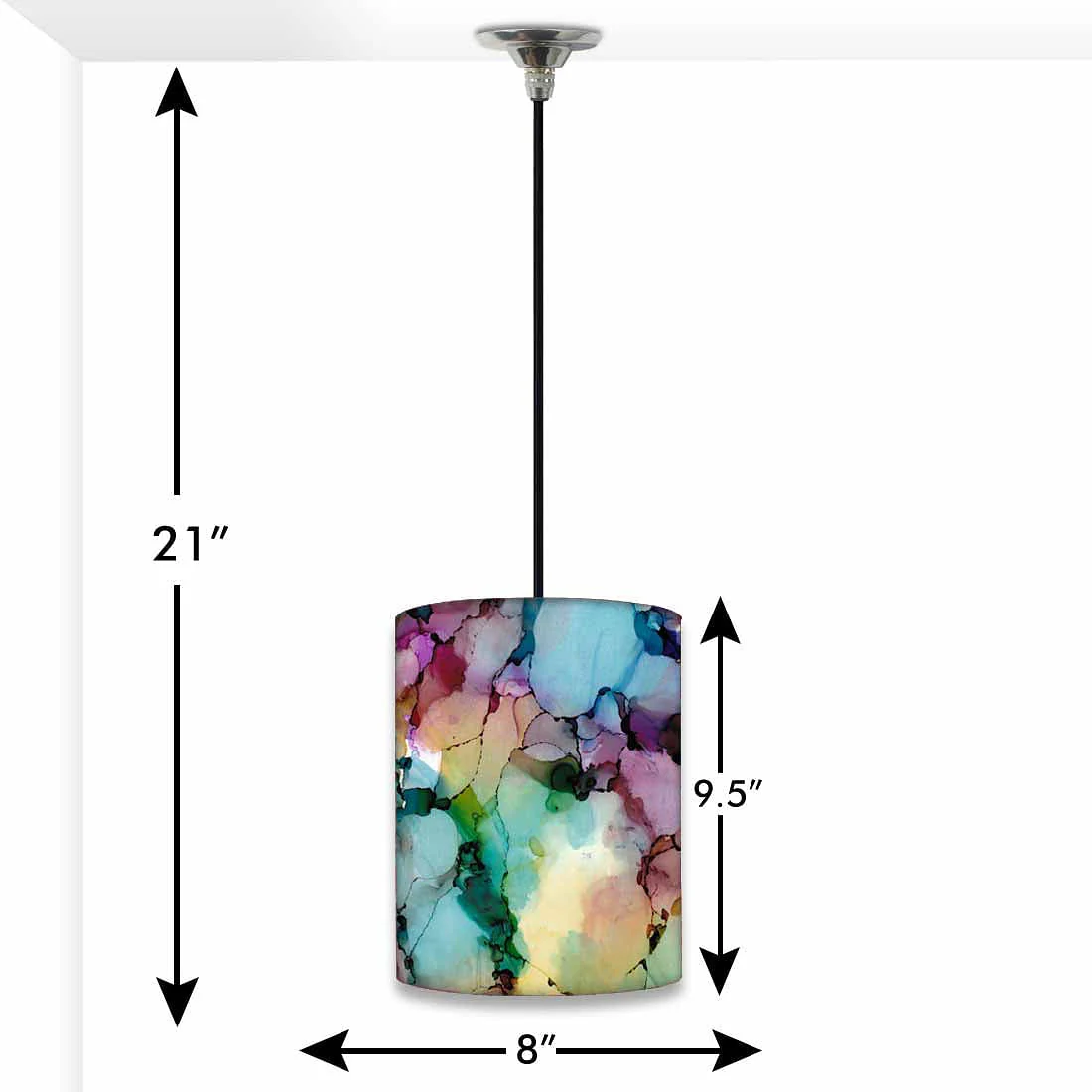 Best Designer Pendant Lamp - Alcohol Ink Styled Design - Image 2