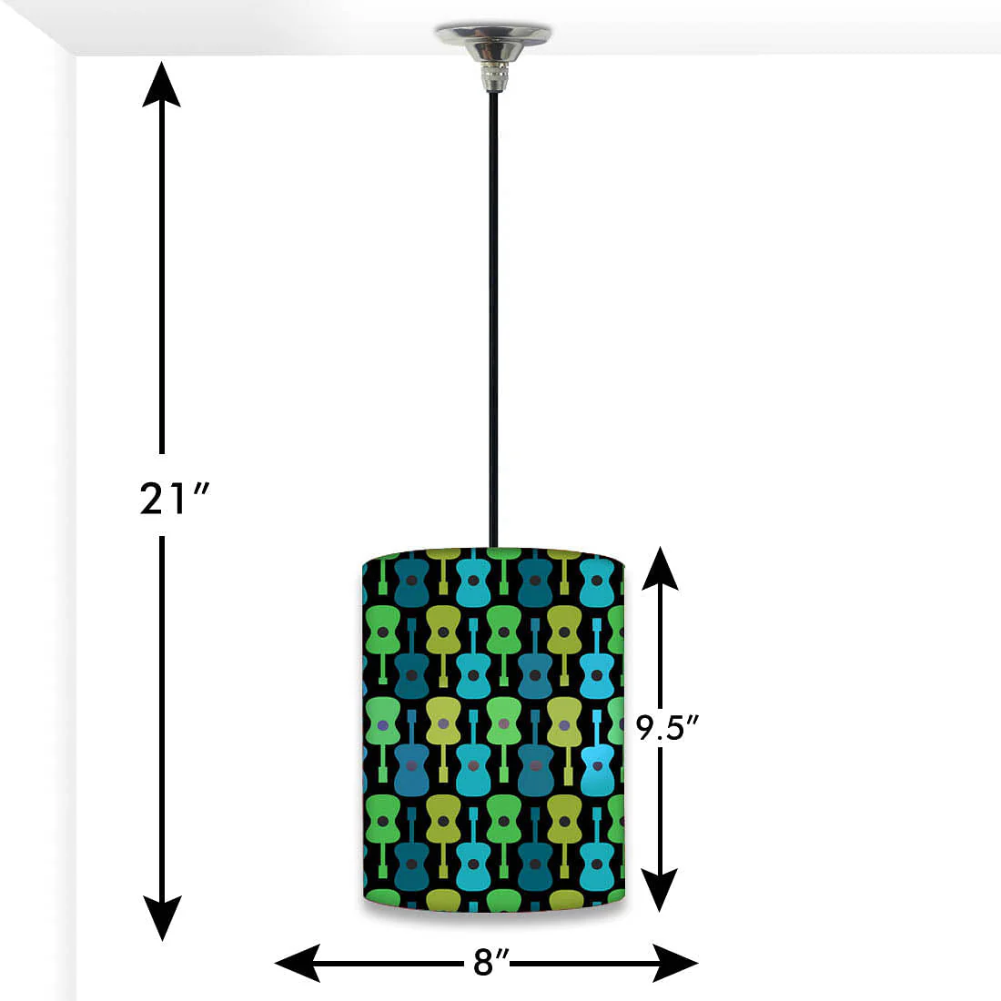 Indoor Hanging Pendant Lamp - Blue Guitars - Image 2