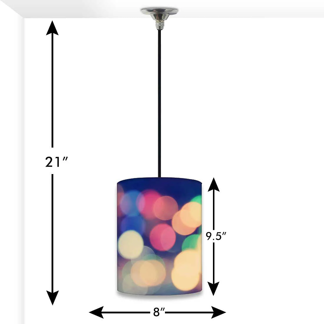 Cool Ceiling Hanging Pendant Lamp - Colorful Bokeh - Image 2
