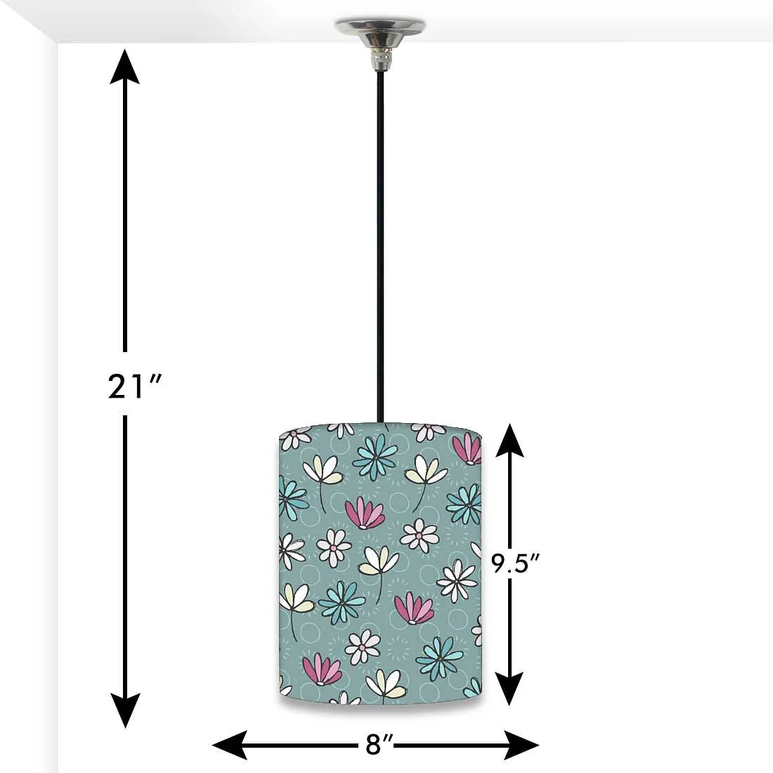 Bedside Hanging Pendant Lamp - Vintage Flower Pattern - Image 2