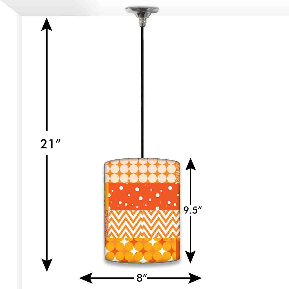 Orange Hanging Pendant Lamp - Yellow Pattern - Image 2