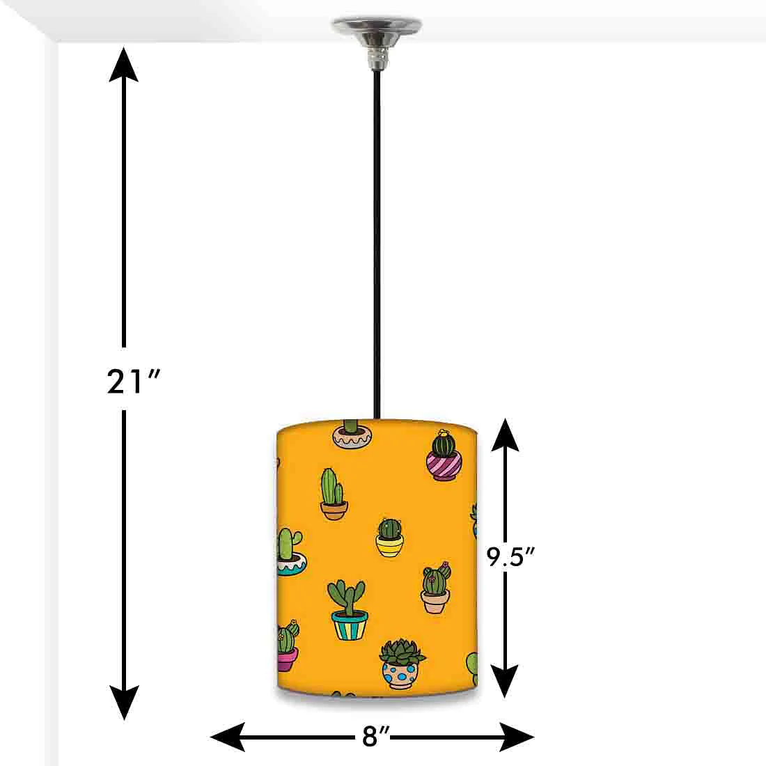 Cute Ceiling Hanging Pendant Lamp - Cactus Pots Yellow - Image 2