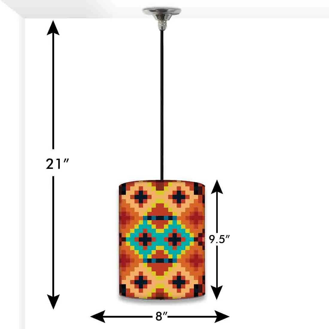 Modern Hanging Pendant Lamp - Diamond Pattern Everywhere - Image 2