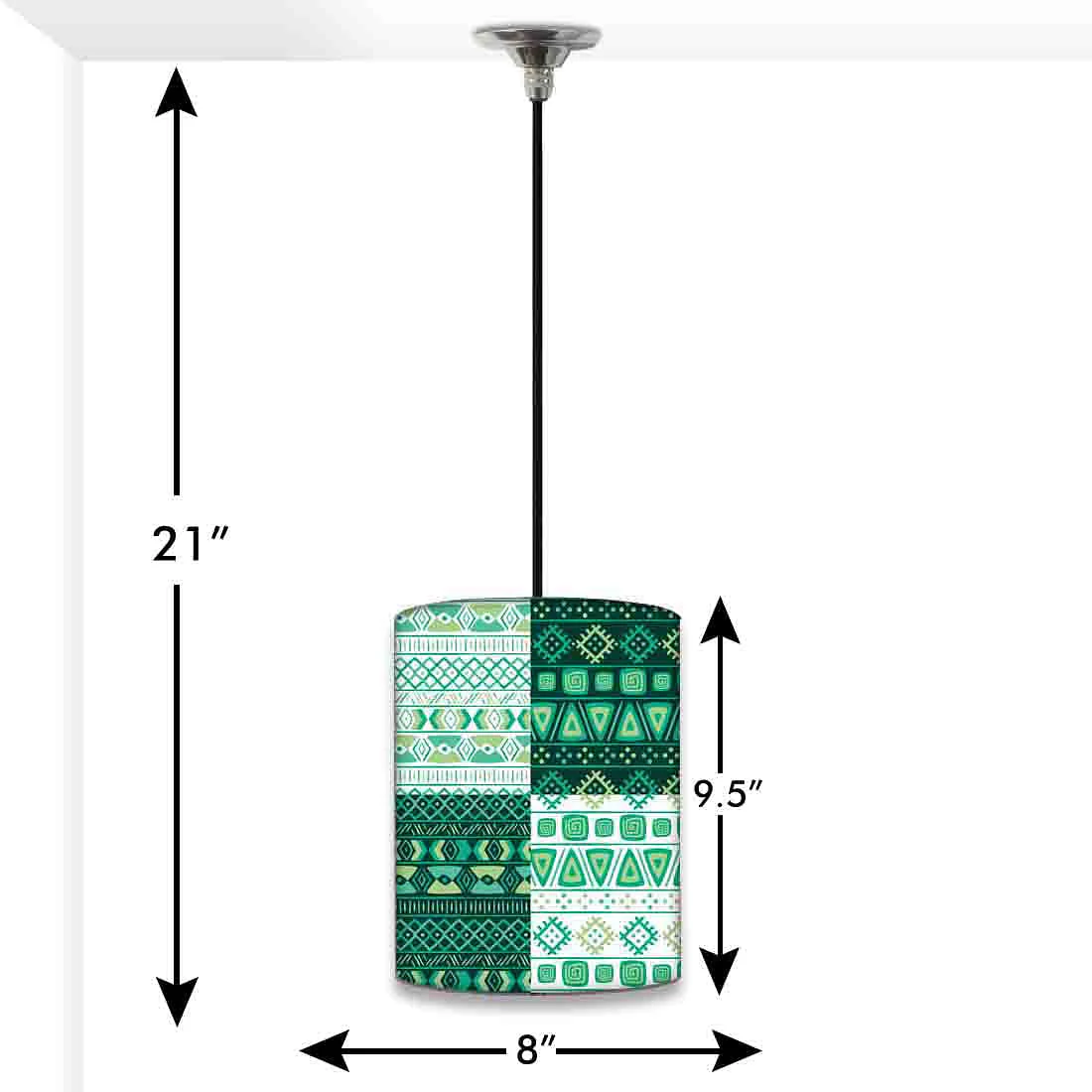 Modern Ceiling Pendant Lamp - Green Pattern - Image 2