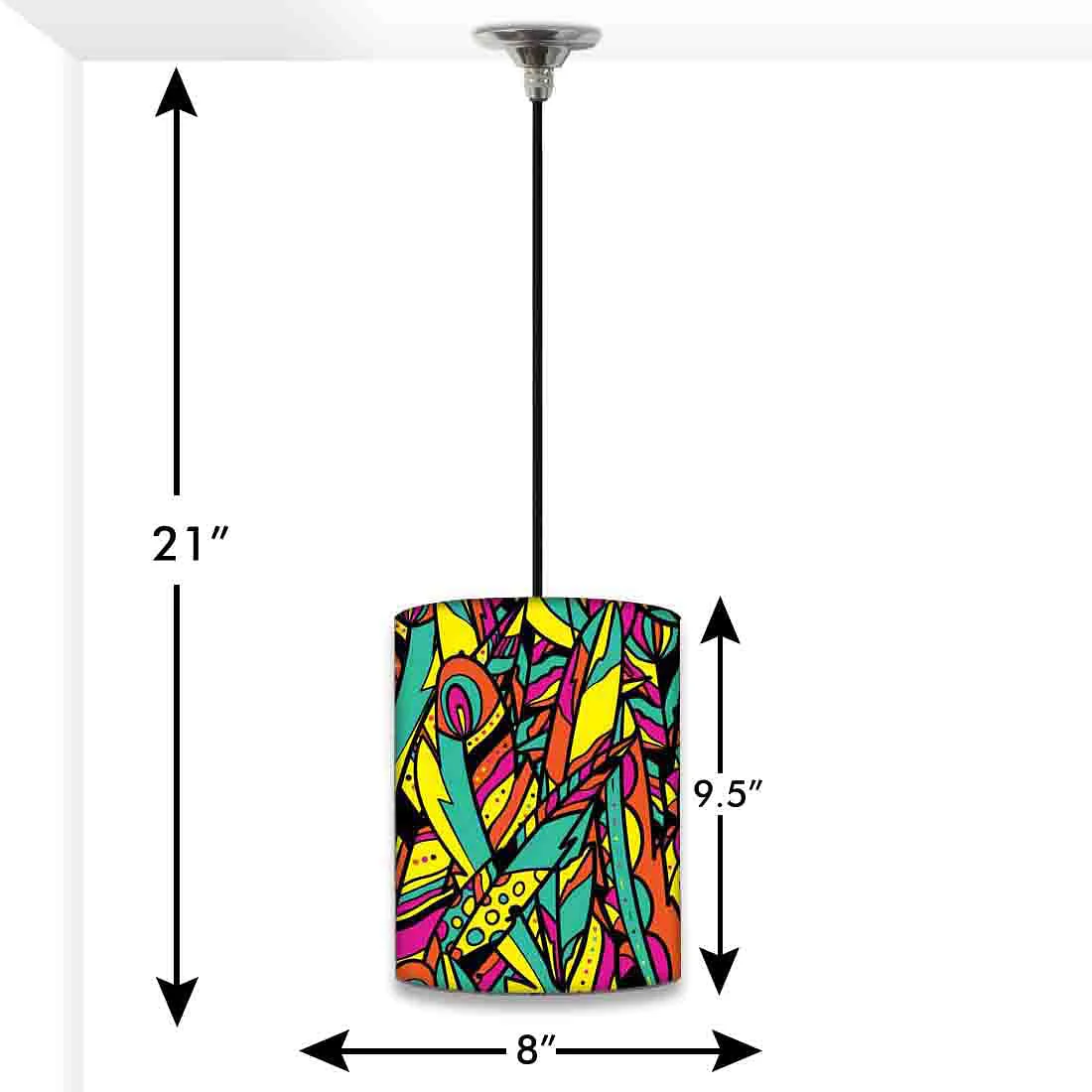 Modern Hanging Pendant Lamp - Colorful Feathers - Image 2