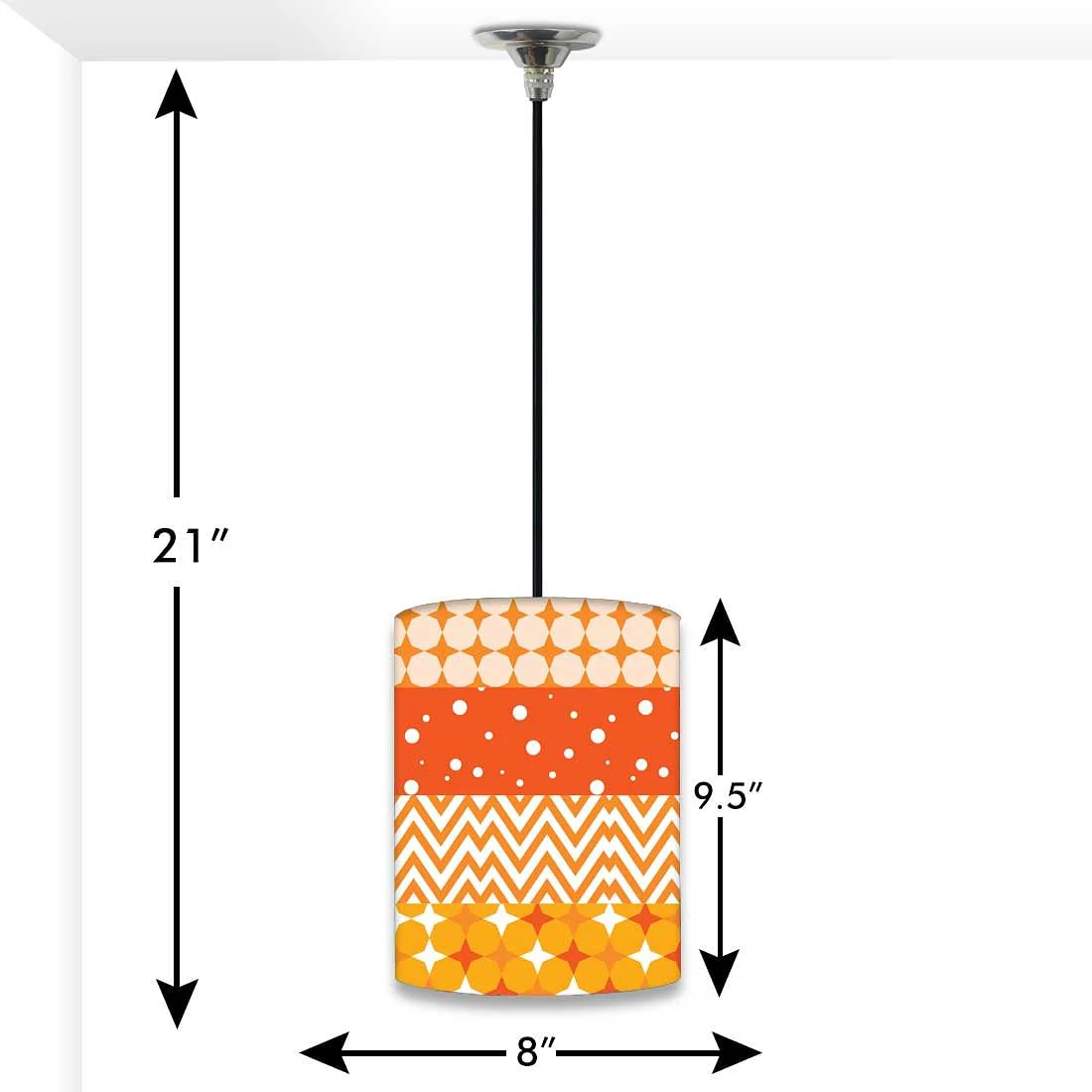 Ceiling Hanging Pendant Lamp Shade - Orange Pattern - Image 2