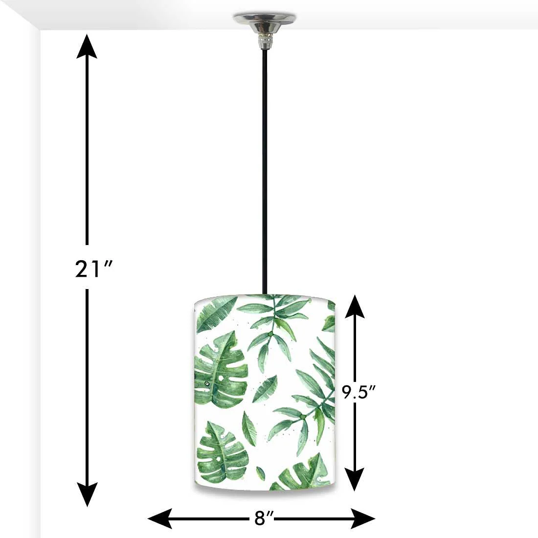 Ceiling Hanging Pendant Lamp Shade - Tropical Leaves - Image 2