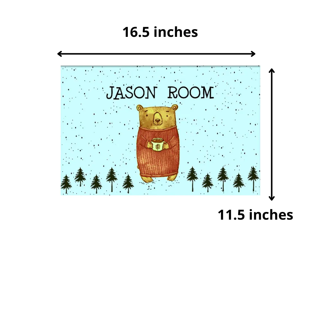 Personalized Kids Name Plate - Cute Bear Blue - Image 5