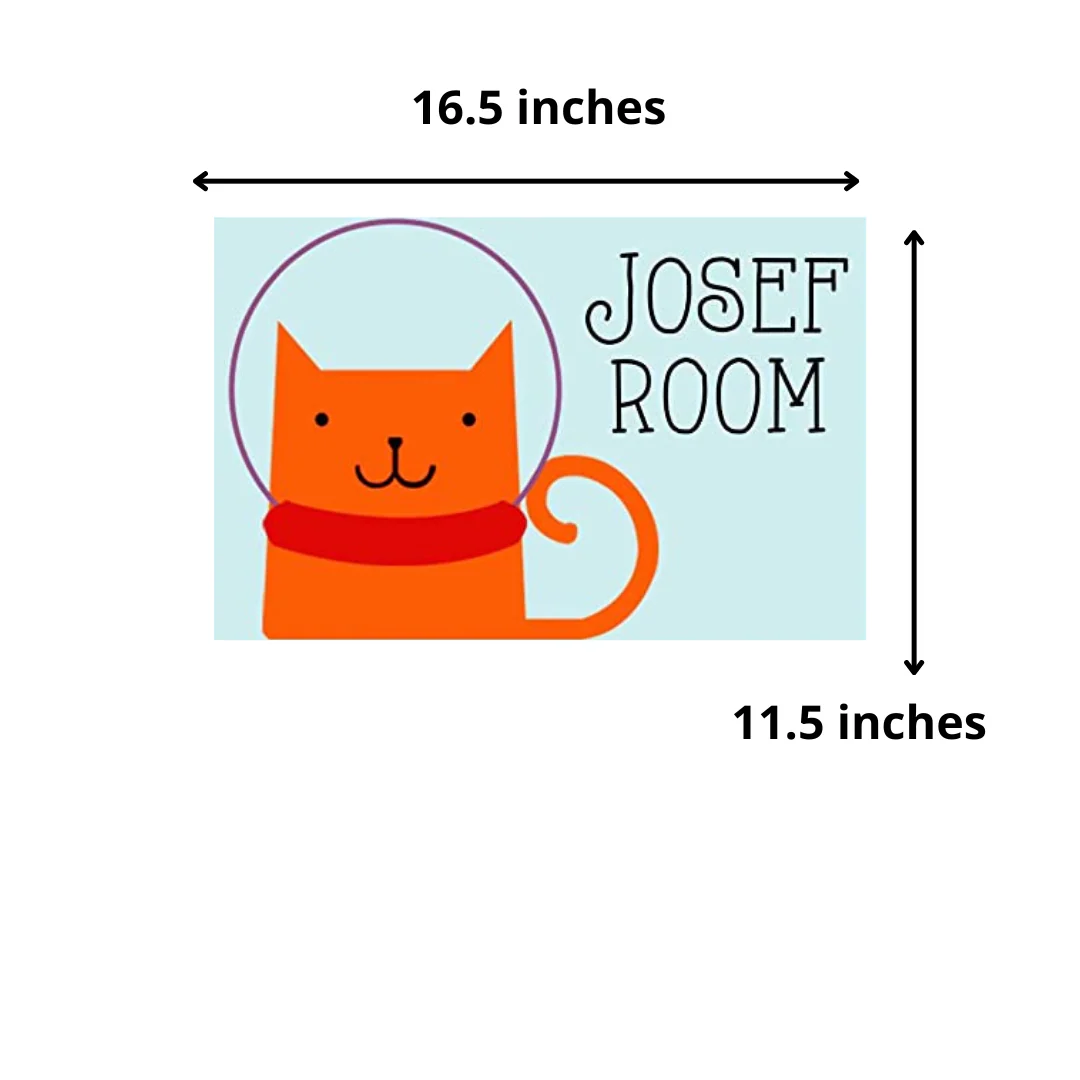 Children's Name Plate Door Sign - Cute Cat Skipping - Image 5