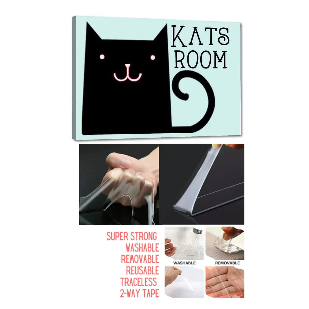 Children's Name Plate Door Sign - Lucky Black Cat - Image 4