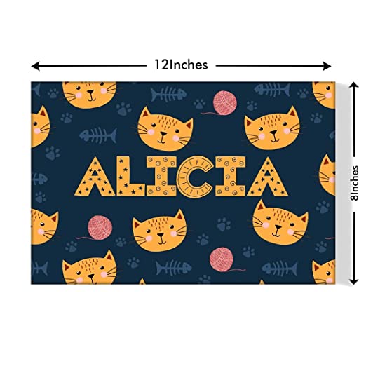 Customized Kids Name Plate for Girl - Cute Little Cat. - Image 3