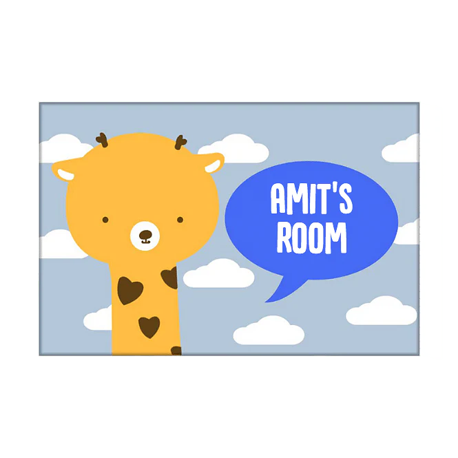 Custom Children's Door Name Plate - Baby Giraffe