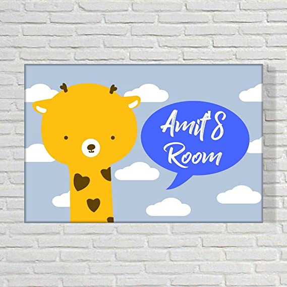 Custom Children's Door Name Plate - Baby Giraffe - Image 2