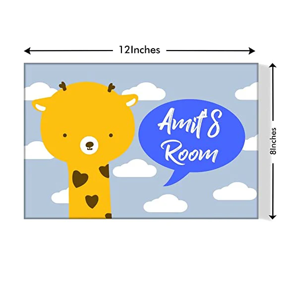 Custom Children's Door Name Plate - Baby Giraffe - Image 3