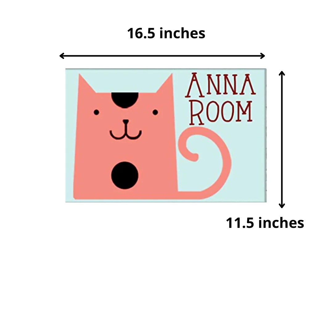 Custom Door Name Plate for Kids Room - Pink Cat - Image 5