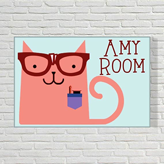 Personalized Children's Name Plate - Office Cat - Image 2