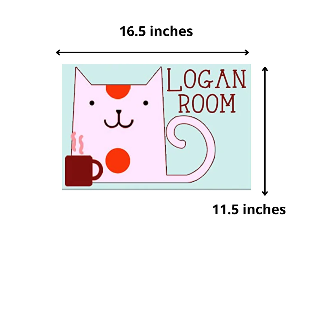 Kids Custom Door Name Plate - Cat Cup Milk - Image 5