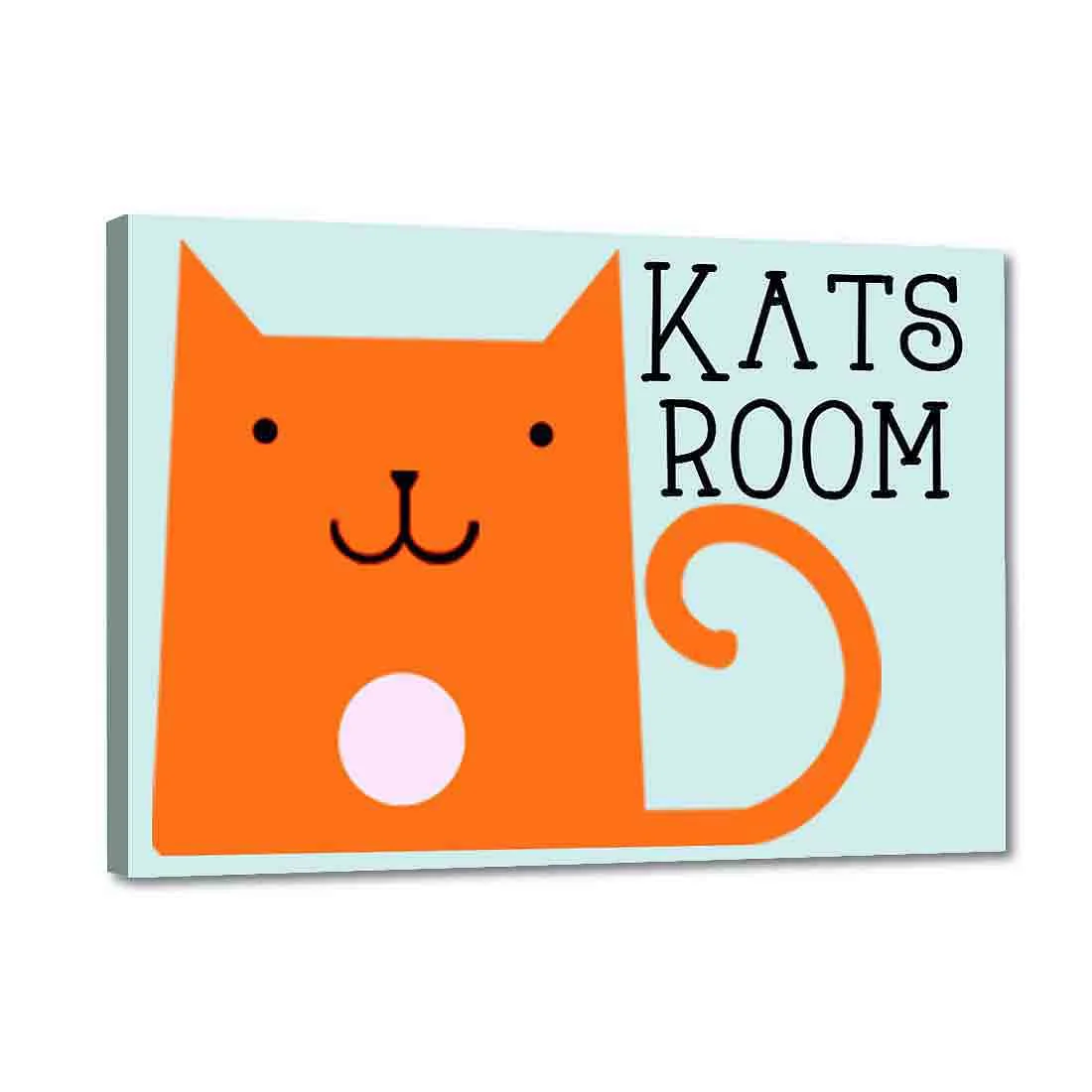Children's Custom Door Name Plate - Orange Cat
