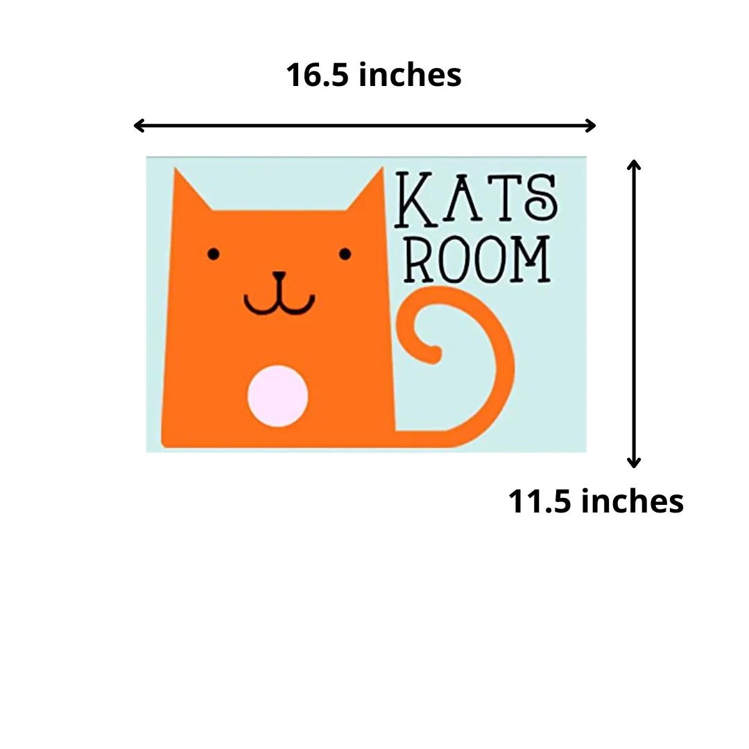 Children's Custom Door Name Plate - Orange Cat - Image 5