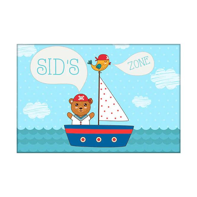 Customized Children's Door Name Plate - Ship & Bear.
