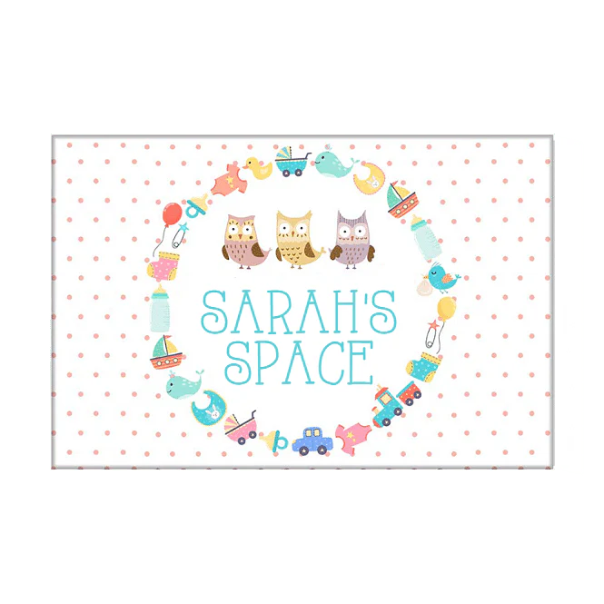 Personalized Name Plate for Kids Room - Multi-design & Tree Owls.