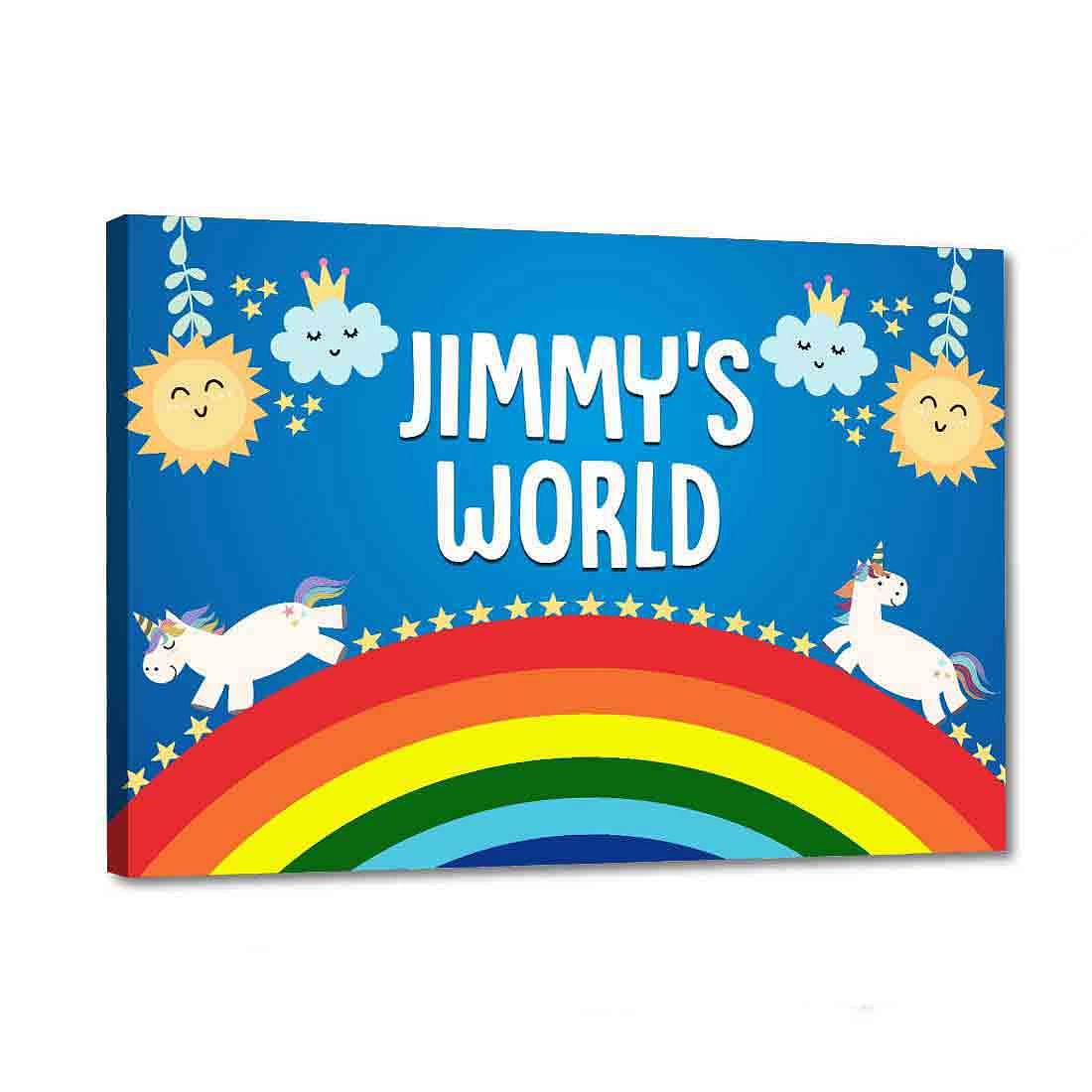 Children's Custom Room Name Plate - Rainbow & Unicorn - Image 2