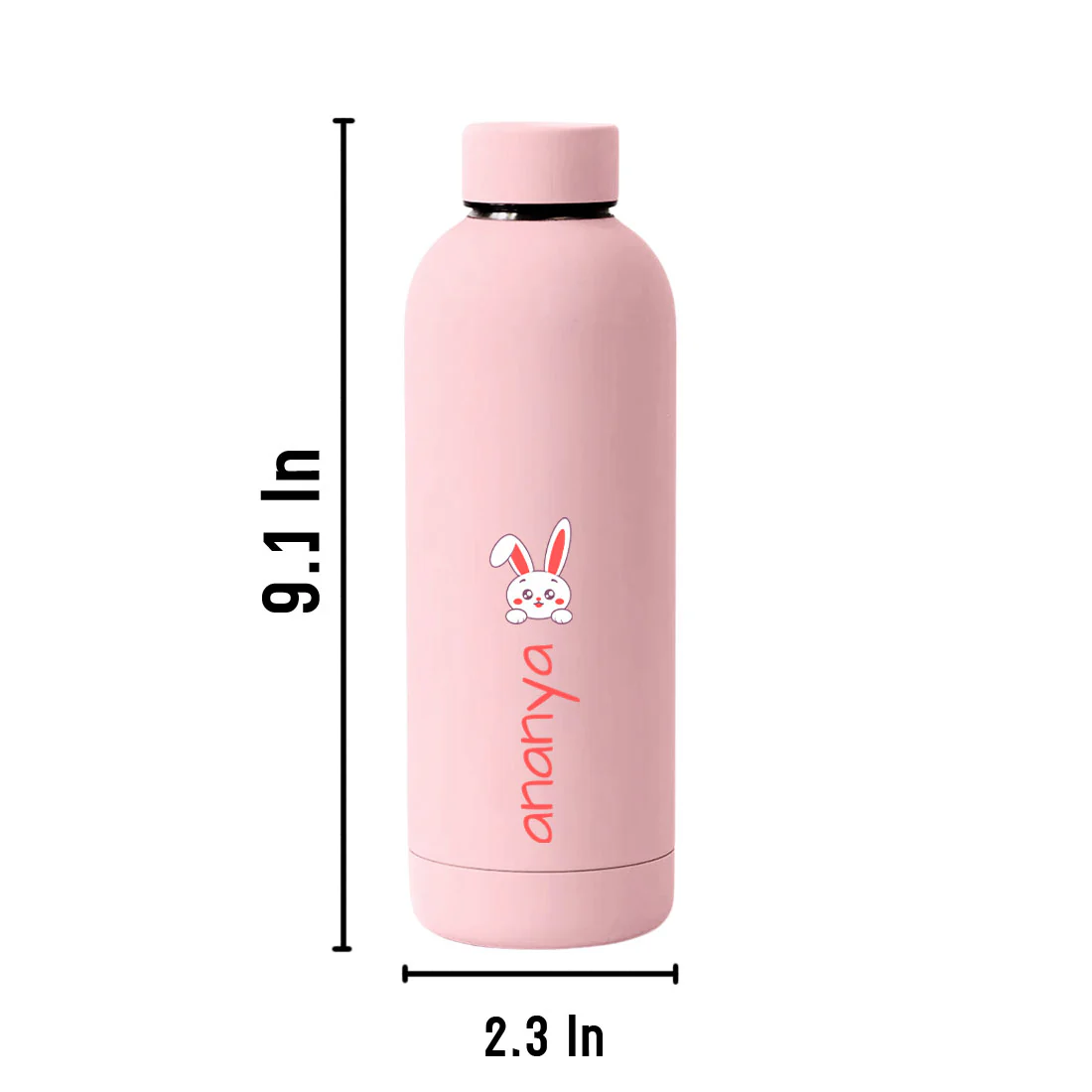 Childrens Personalised Water Bottle with Name-Double Insulated Bottle for Travel, Shool, Home - BPA Free, Leakproof - Rabbit Design - Image 11