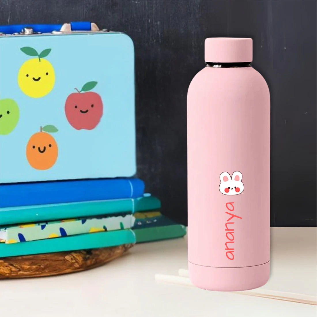 Childrens Personalised Water Bottle with Name-Double Insulated Bottle for Travel, Shool, Home - BPA Free, Leakproof - Rabbit Design - Image 12
