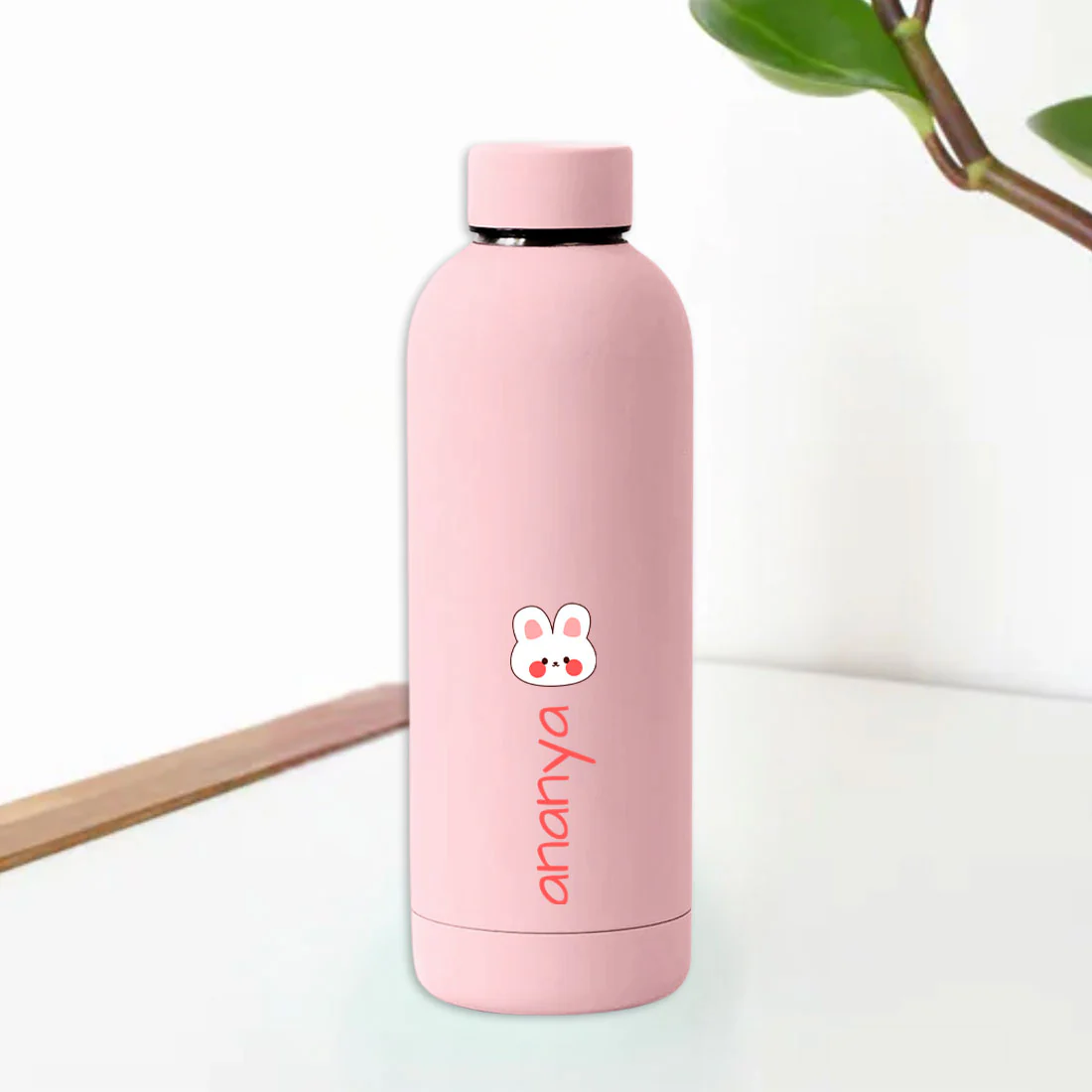 Childrens Personalised Water Bottle with Name-Double Insulated Bottle for Travel, Shool, Home - BPA Free, Leakproof - Rabbit Design - Image 22