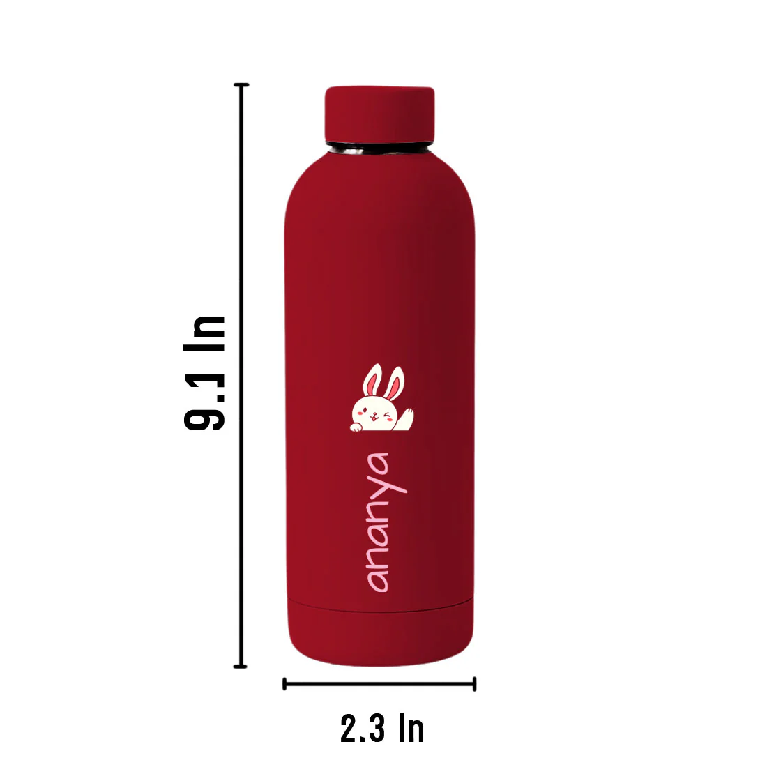 Childrens Personalised Water Bottle with Name-Double Insulated Bottle for Travel, Shool, Home - BPA Free, Leakproof - Rabbit Design - Image 30