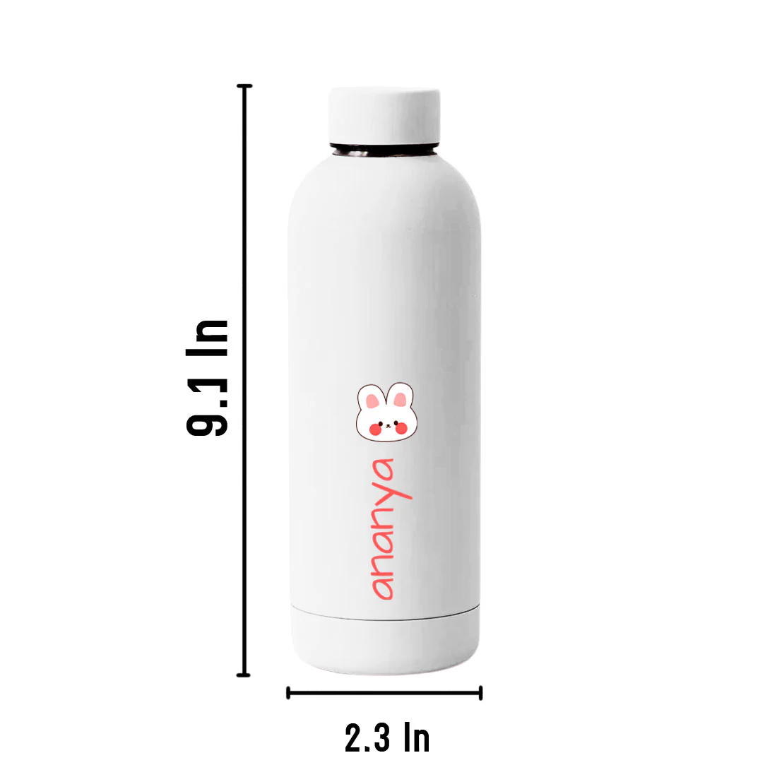Childrens Personalised Water Bottle with Name-Double Insulated Bottle for Travel, Shool, Home - BPA Free, Leakproof - Rabbit Design - Image 37