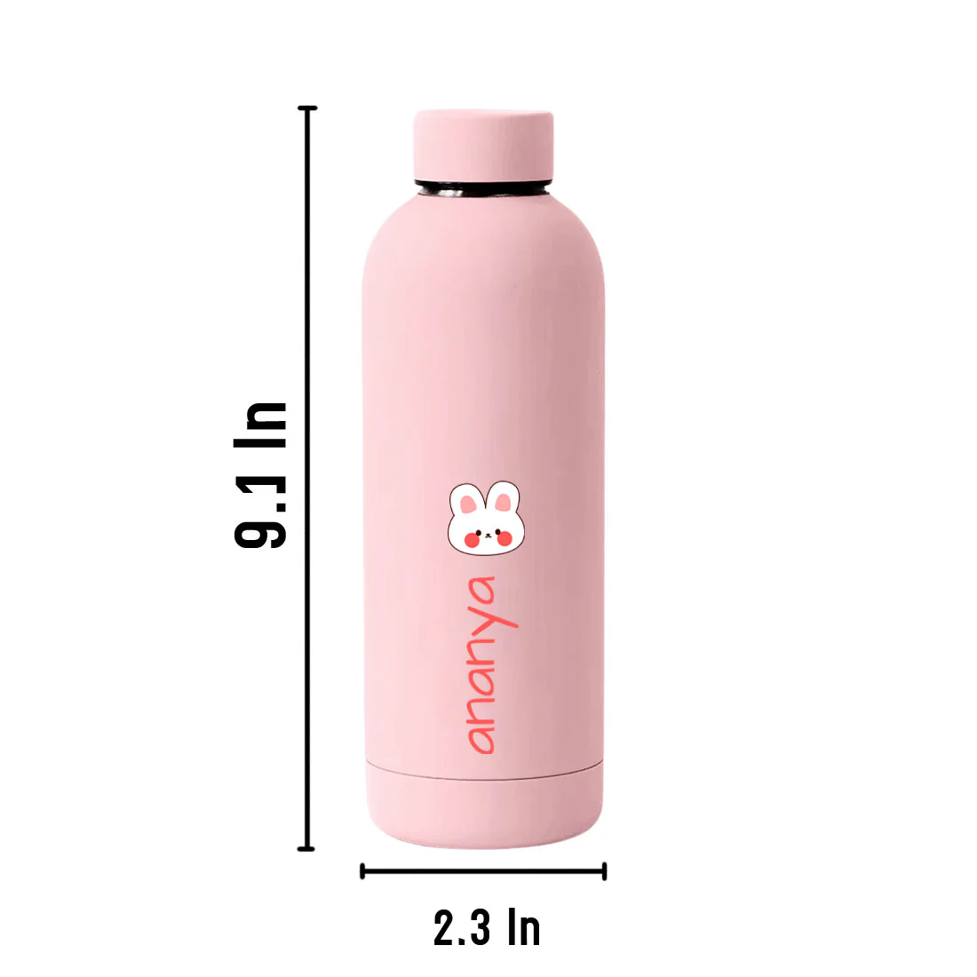Childrens Personalised Water Bottle with Name-Double Insulated Bottle for Travel, Shool, Home - BPA Free, Leakproof - Rabbit Design - Image 4
