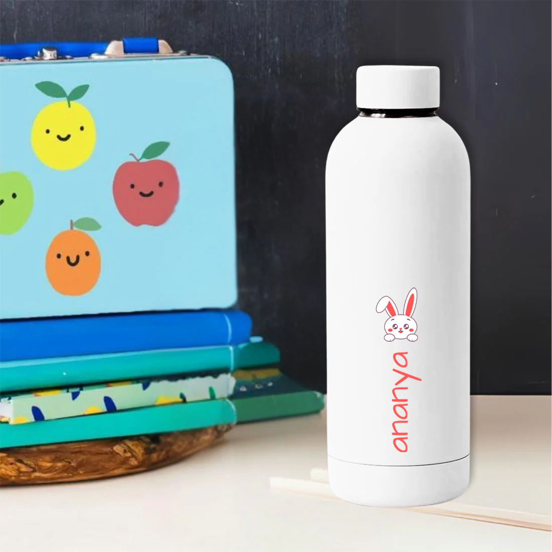 Childrens Personalised Water Bottle with Name-Double Insulated Bottle for Travel, Shool, Home - BPA Free, Leakproof - Rabbit Design - Image 40