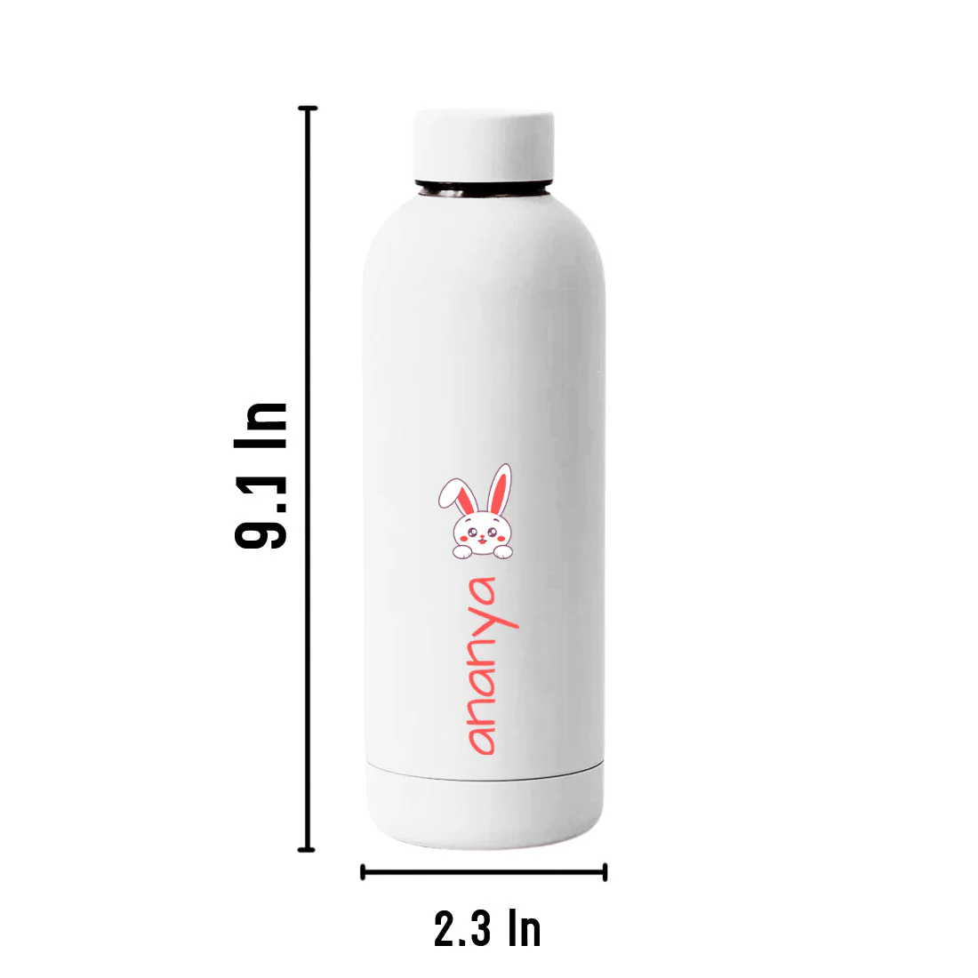 Childrens Personalised Water Bottle with Name-Double Insulated Bottle for Travel, Shool, Home - BPA Free, Leakproof - Rabbit Design - Image 41