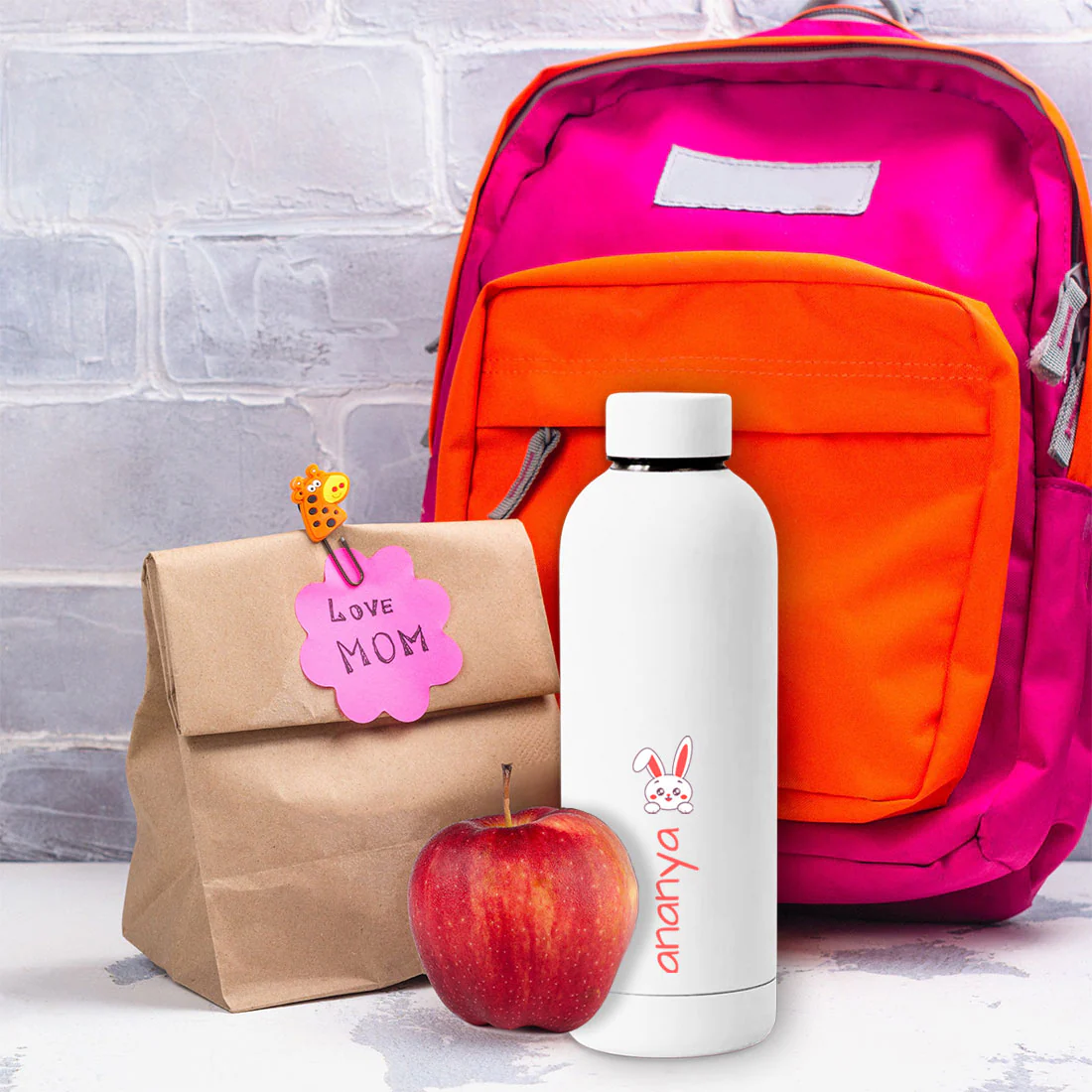 Childrens Personalised Water Bottle with Name-Double Insulated Bottle for Travel, Shool, Home - BPA Free, Leakproof - Rabbit Design - Image 43