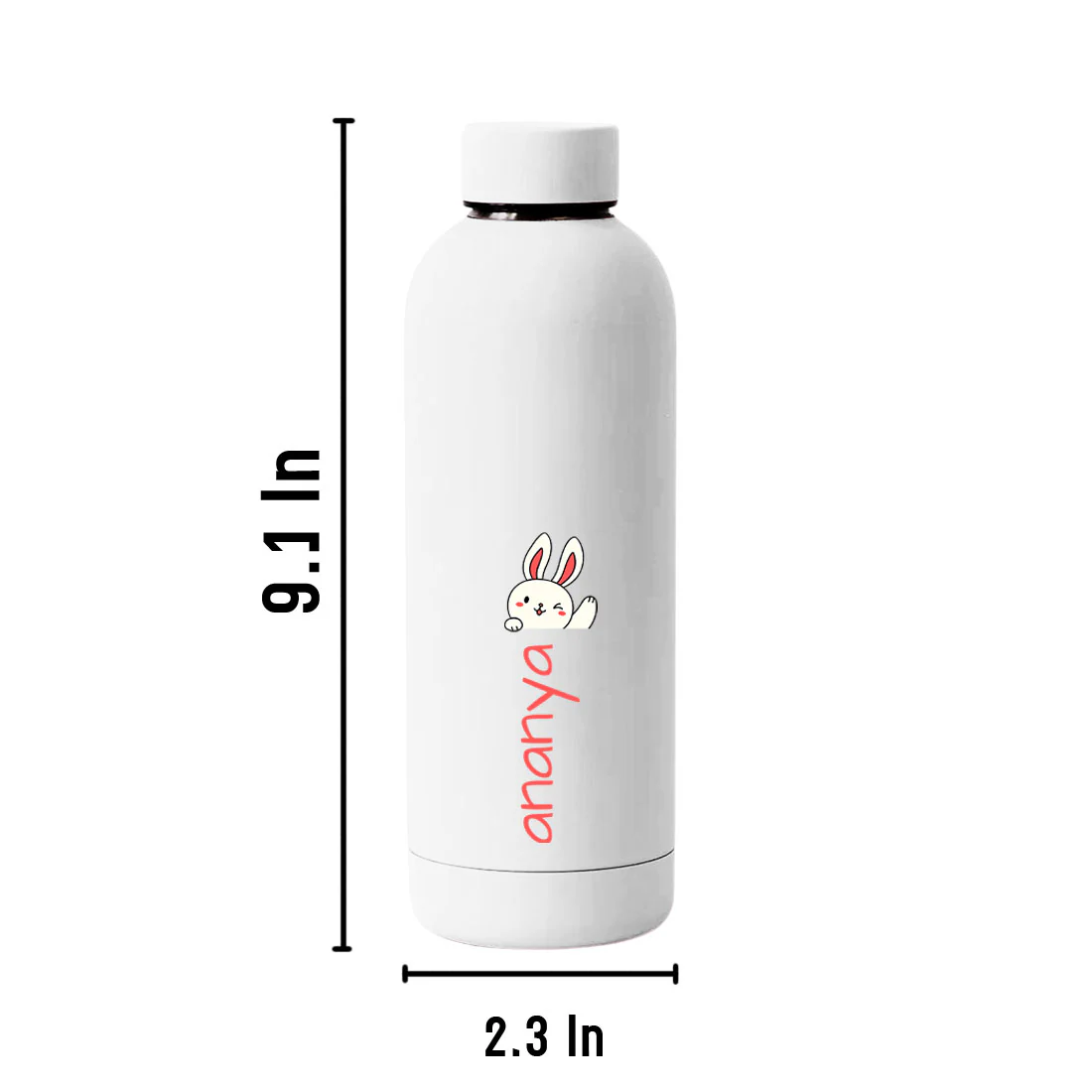 Childrens Personalised Water Bottle with Name-Double Insulated Bottle for Travel, Shool, Home - BPA Free, Leakproof - Rabbit Design - Image 45
