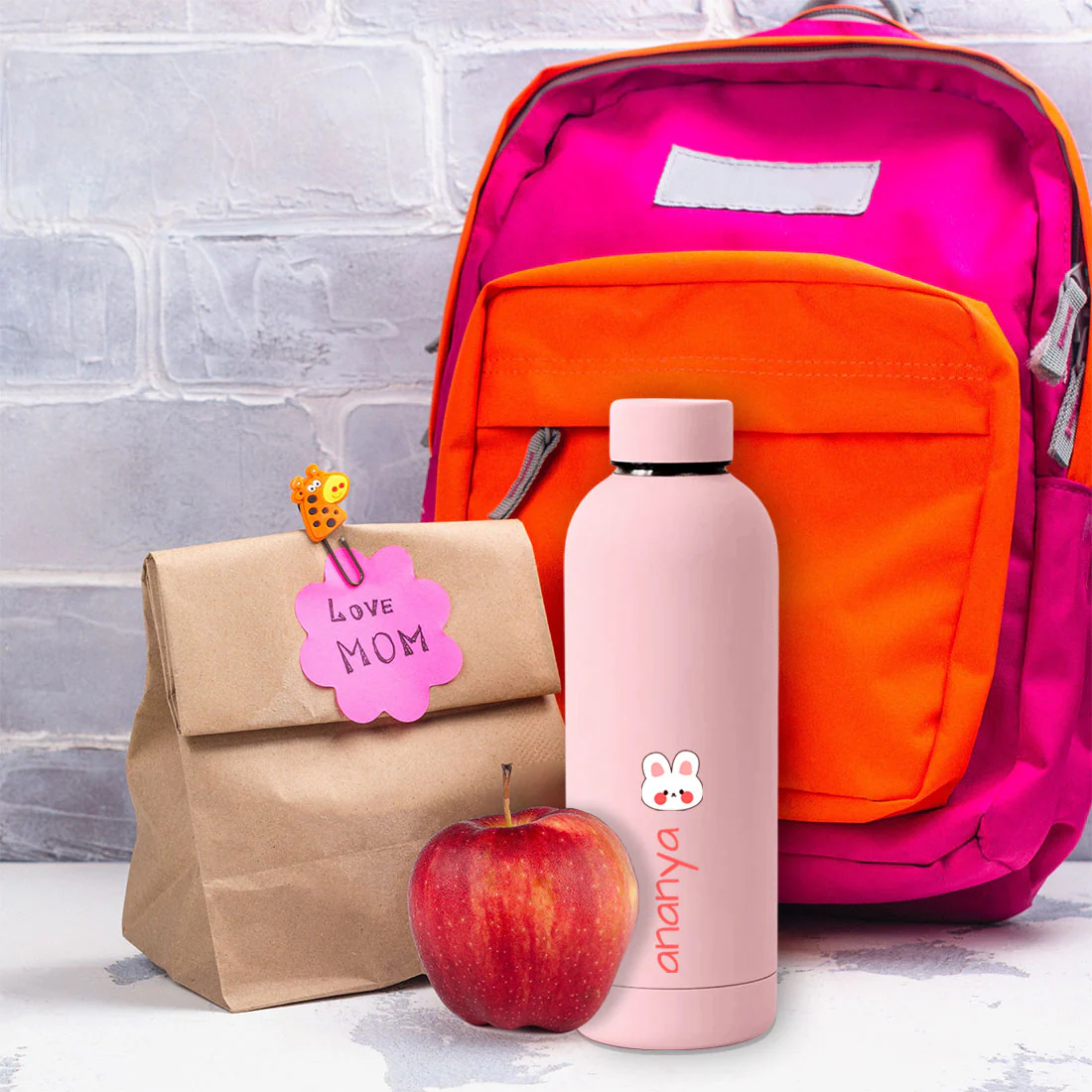 Childrens Personalised Water Bottle with Name-Double Insulated Bottle for Travel, Shool, Home - BPA Free, Leakproof - Rabbit Design - Image 7