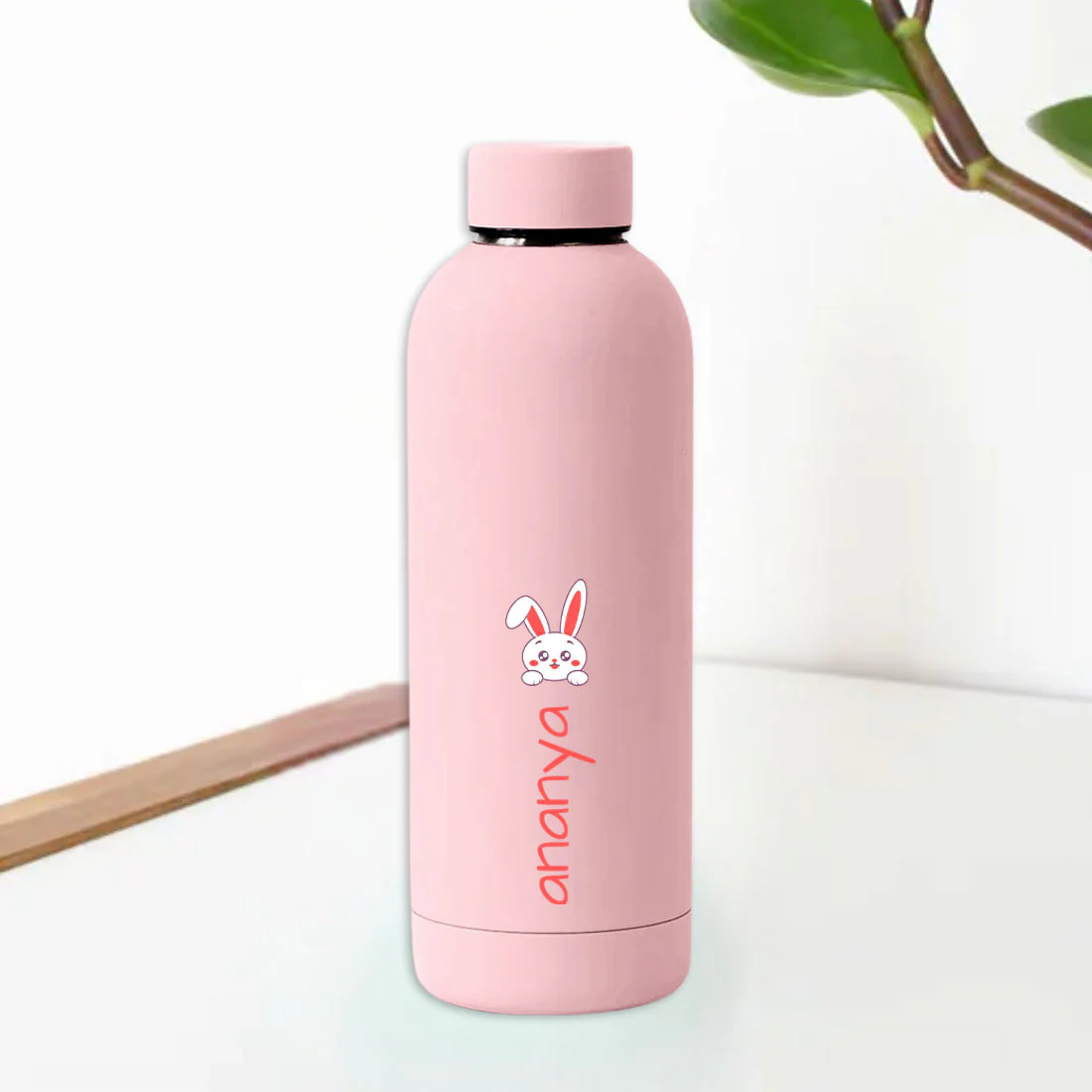 Childrens Personalised Water Bottle with Name-Double Insulated Bottle for Travel, Shool, Home - BPA Free, Leakproof - Rabbit Design - Image 8