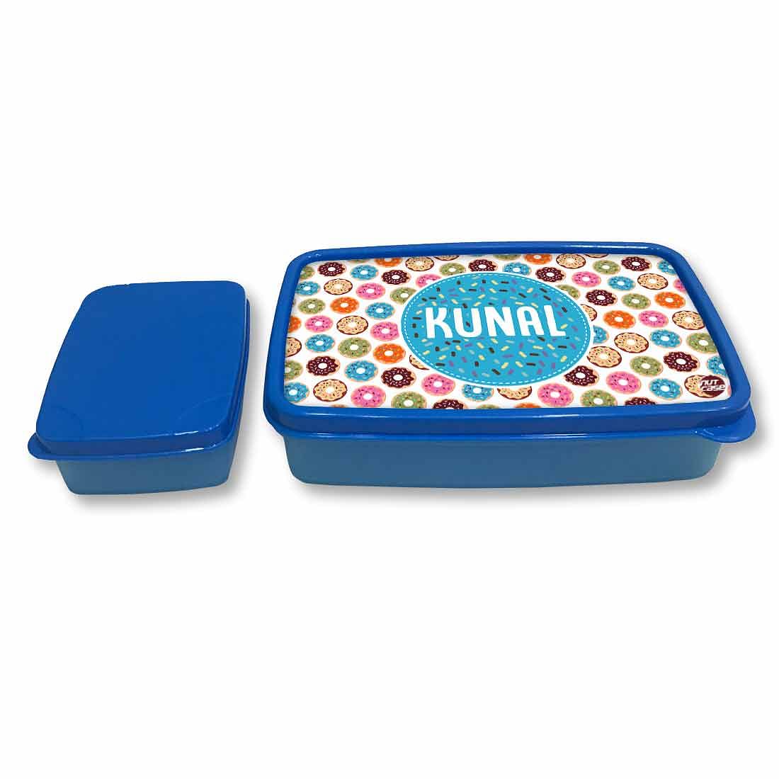 Personalised Snack Box for Boys Plastic Lunch Box - Sweet Doughnut - Image 4