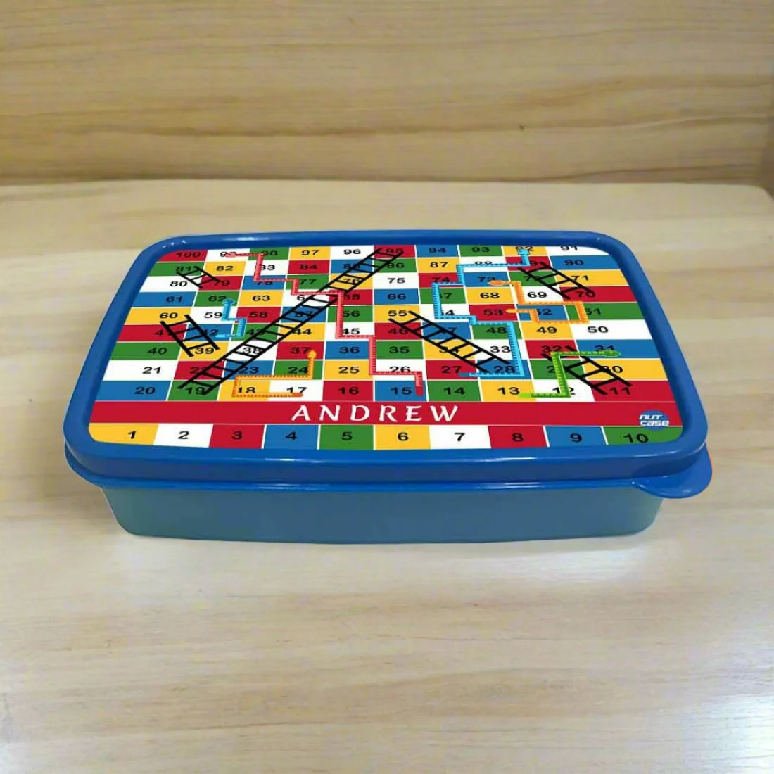 Personalised Tiffin Box for Boys Add Name - Snakes & Ladders