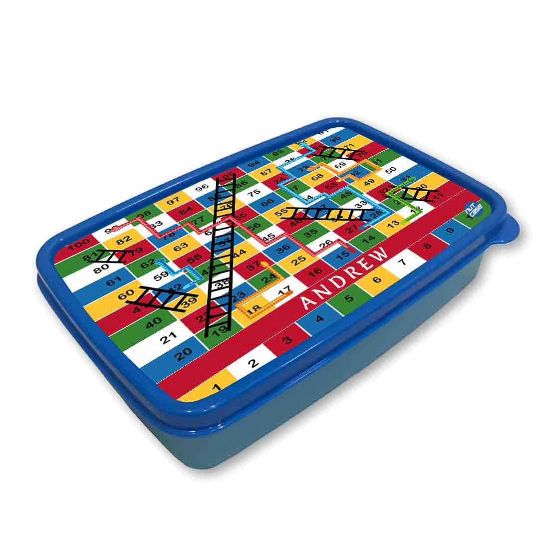 Personalised Tiffin Box for Boys Add Name - Snakes & Ladders - Image 2