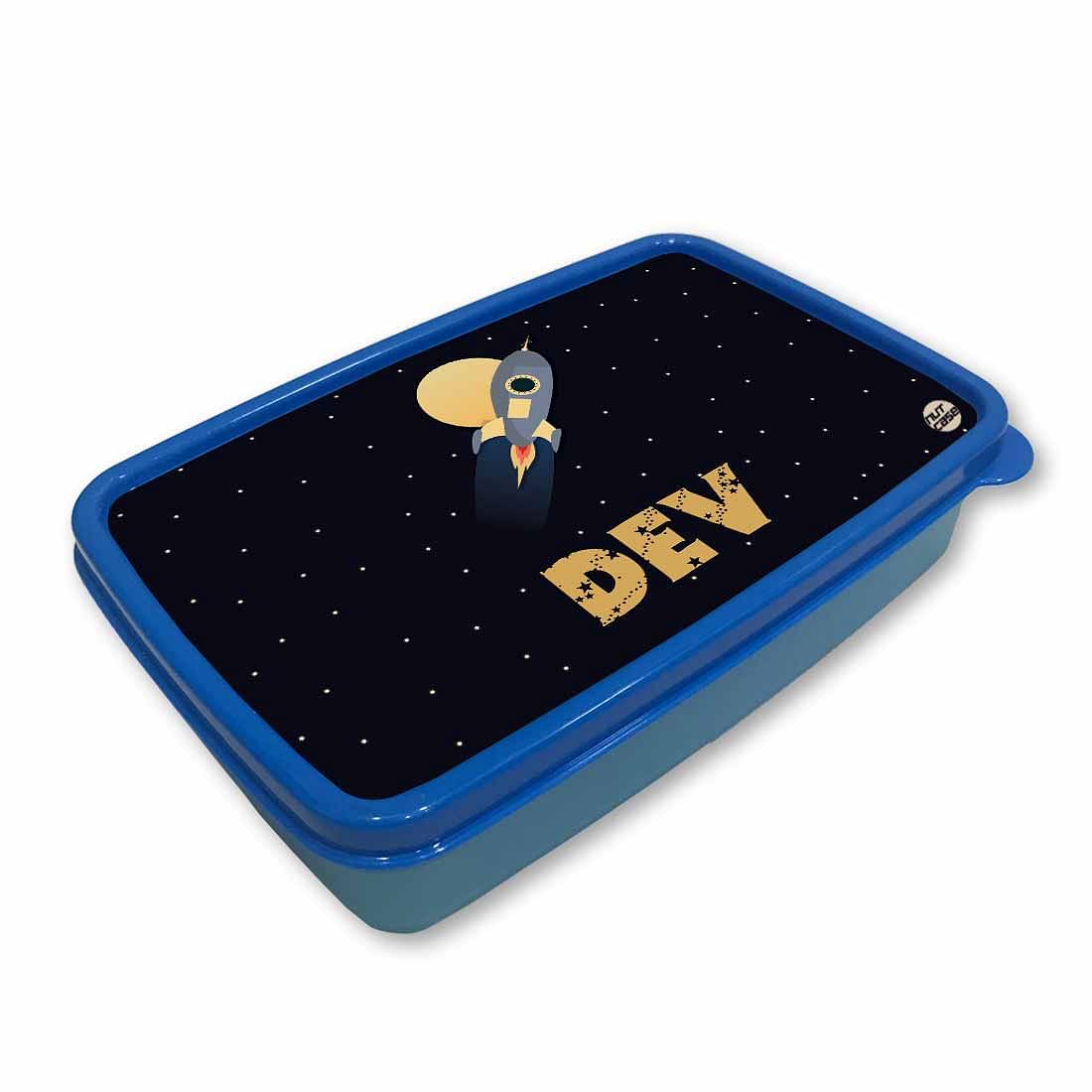 Personalized Snack Box for Kids Plastic Lunch Box for Boys -Space Rocket - Image 2