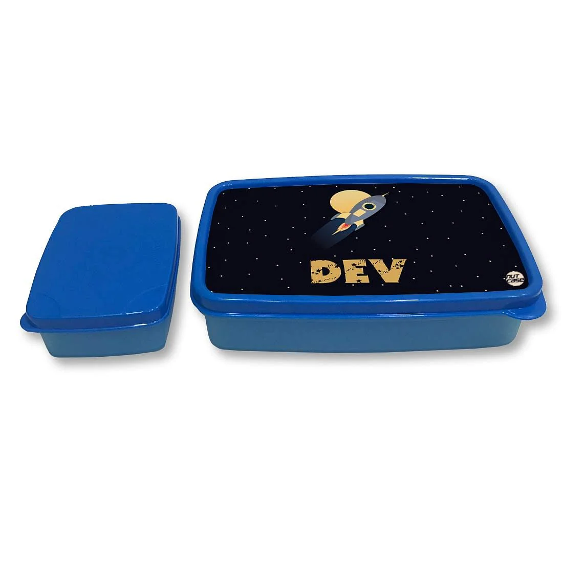 Personalized Snack Box for Kids Plastic Lunch Box for Boys -Space Rocket - Image 4